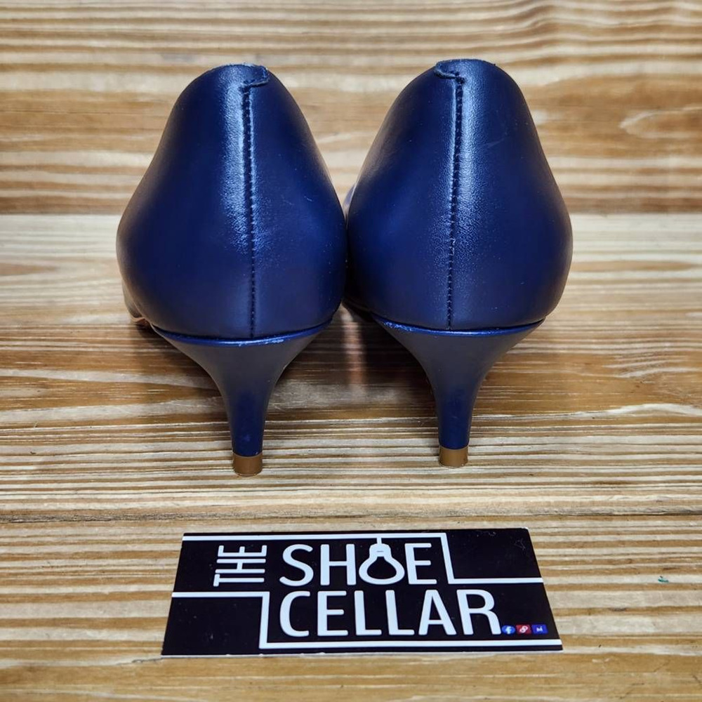 Cole Haan Womens Quincy Classic Pump Heel Blue Leather Slip On Pointed Toe 7B - Picture 2 of 9